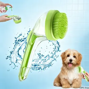 Ergonomic Pet Bath Brush with Shampoo Dispenser - Gentle Grooming Tool for Dogs, Bath Time Massage Accessory