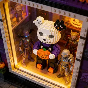 Halloween Pumpkin Skull Bear 3D Puzzle Toy Figure, 27.5cm/10.5inch, 2578 Pieces, Building Block Set, Home Decor, Party Decoration, DIY Gift