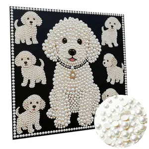 DIY Diamond Pearl Painting Kit for Adults,Puppy DIY Canvas Art,Beginner Friendly Craft Kits, Home Decor Housewarming Gift, Diamond Dots Beads Canvas Art for Wall Decor（Frameless, 30x30cm）