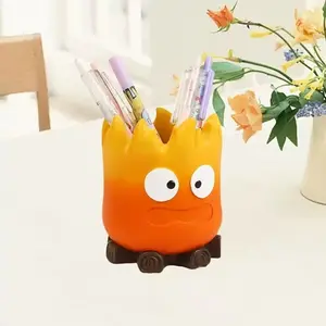 Creative Cartoon Hot Flame Decorative Item, Large Capacity Pen Holder, Office Desktop Organizer, Student Desk Storage Rack