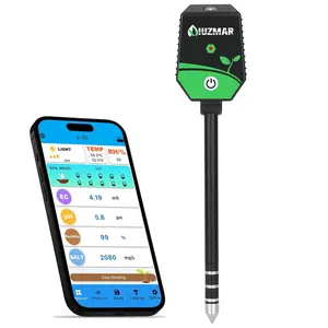 Soil pH Meter Soil Moisture Meter 8 in 1 Fertility Salt Moisture pH EC Light Humidity Temp Accurate Soil pH Test Kit for and Hydroponics