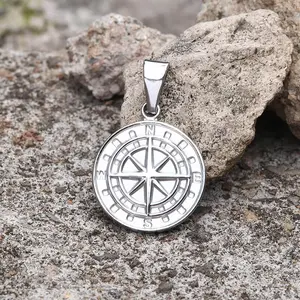 GTHIC Minimalist Compass Stainless Steel Pendant Star Necklace for Men and Women Mother's Day Gift