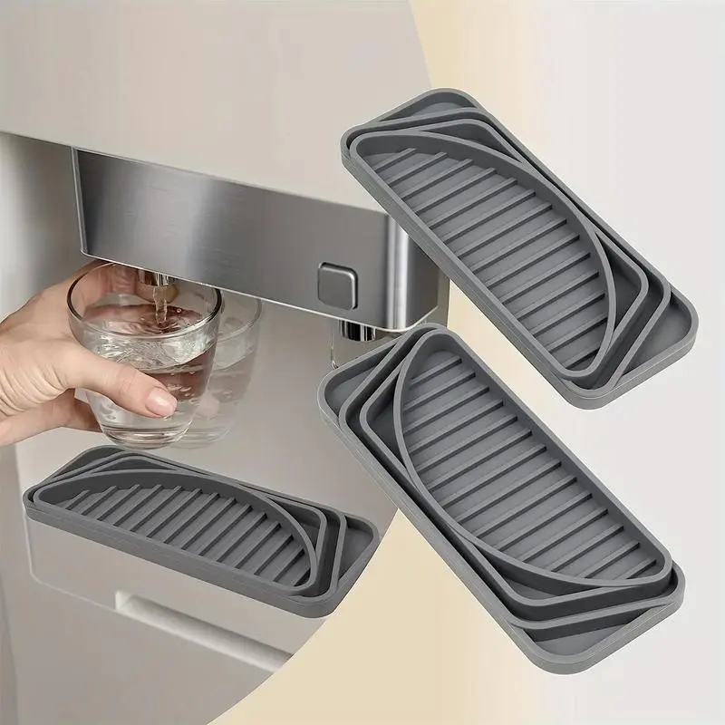 Refrigerator Drip Catcher Tray, 1 Count Water Dispenser Drip Tray, Splash Proof Ice Protector & Water Dispenser Pan, Fridge Spills Water Pad, Catch Basin for Drainage, Water Splash Guard, Splash Pads, Household Items, Home