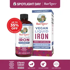MaryRuth's Liquid Iron Supplement for Women, Men, & Kids 4 & Up - Iron for Healthy Blood & Oxygen - Sugar Free - Vegan - Gluten Free