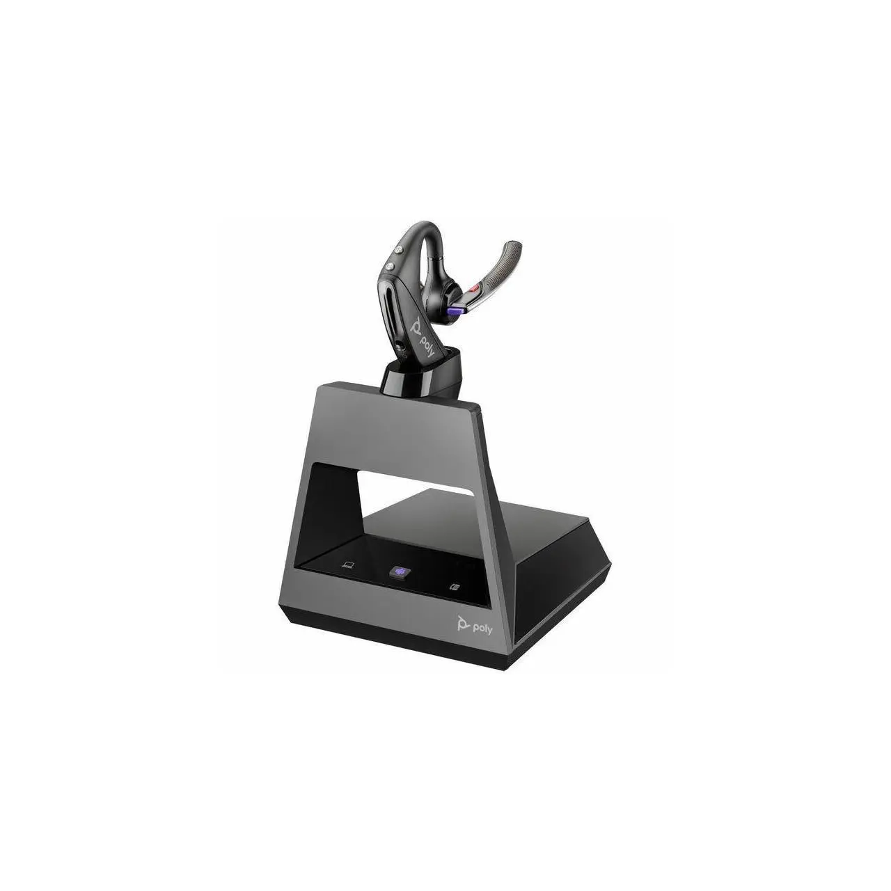 Poly Voyager 5200 USB-A Office Headset TAA - Microsoft Teams Certification - Siri, Google Assistant - Mono - Wireless - Bluetooth - 250 ft - 32 Ohm - Over-the-ear - Monaural - In-ear - 7.10 ft Cable -