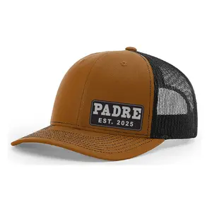 Padre Est 2025 Hat, Custom Dad Trucker Cap, Leather Patch Hat for Padre, Father's Day Gift Idea