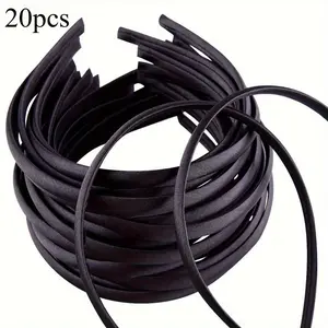 20pcs Chic Satin Skinny Headband - Nonslip, Simple, Versatile Hair Accessories for Women - DIY, Black, Head Hoop Design, Hair Styling Essentials