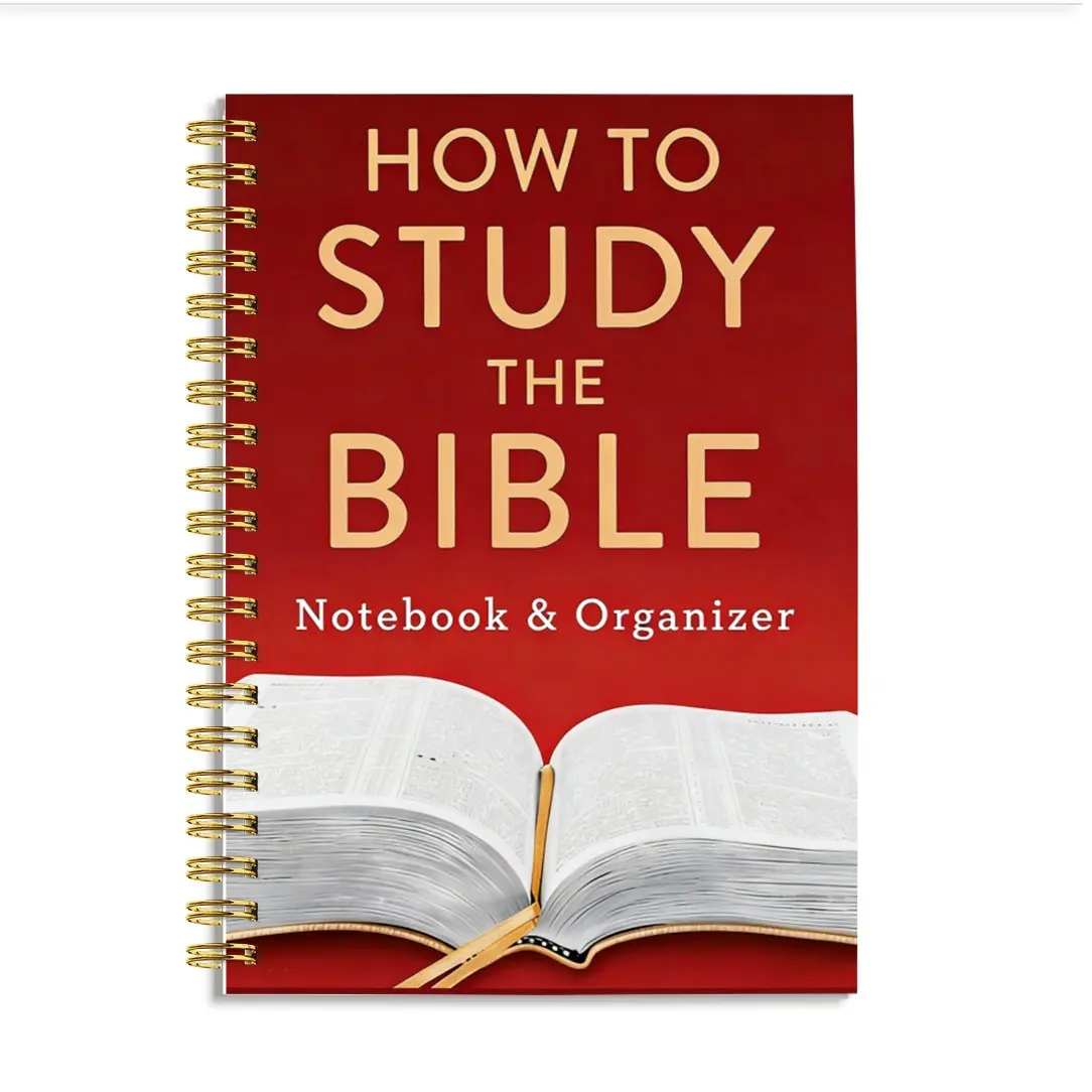 1pc A5 "52 Week Bible Study Handbook and Christian Faith Planning Book" - Spiral bound Bible notebook, Guided Journal, including daily prayer guide, this portable spiritual notebook is designed for male and female believers and can be used as a great gift
