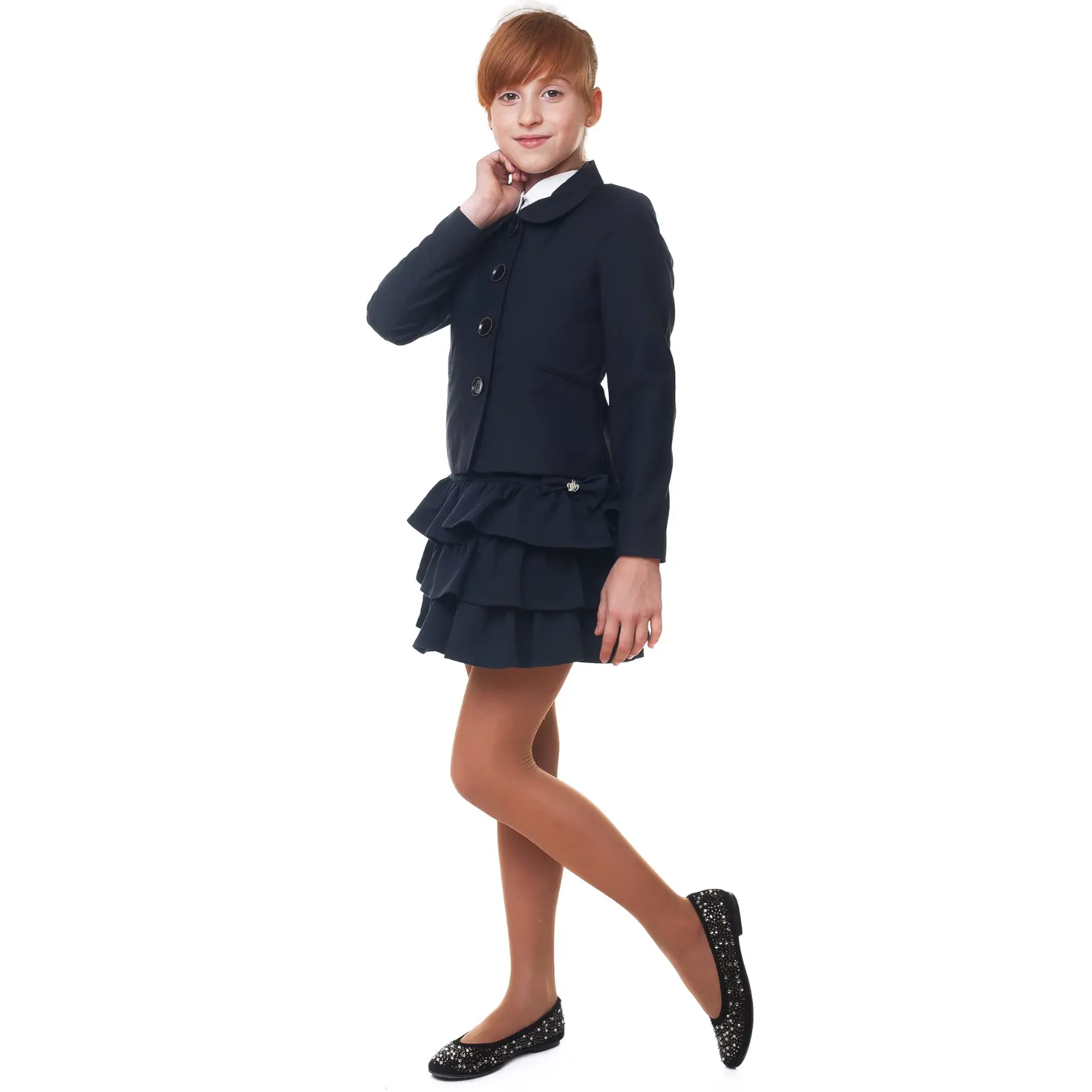 Refined Peter Pan Collar Navy Blazer by Kids Couture Refined Peter Pan Collar Navy Blazer by Kids Couture