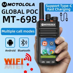 The new Zello Android 9.1 intelligent touch wireless intercom supports 2G4G GPS WIFI Bluetooth compatible handheld POC global two-way intercom coverage of 8000 kilometers worldwide, suitable for outdoor exploration and camping, etc