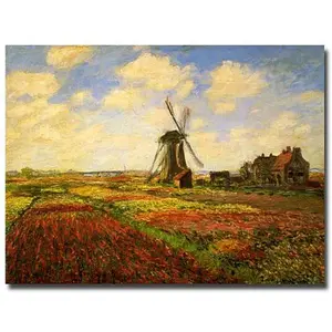 Trademark Fine Art Giclee Print - Tulips in a Field