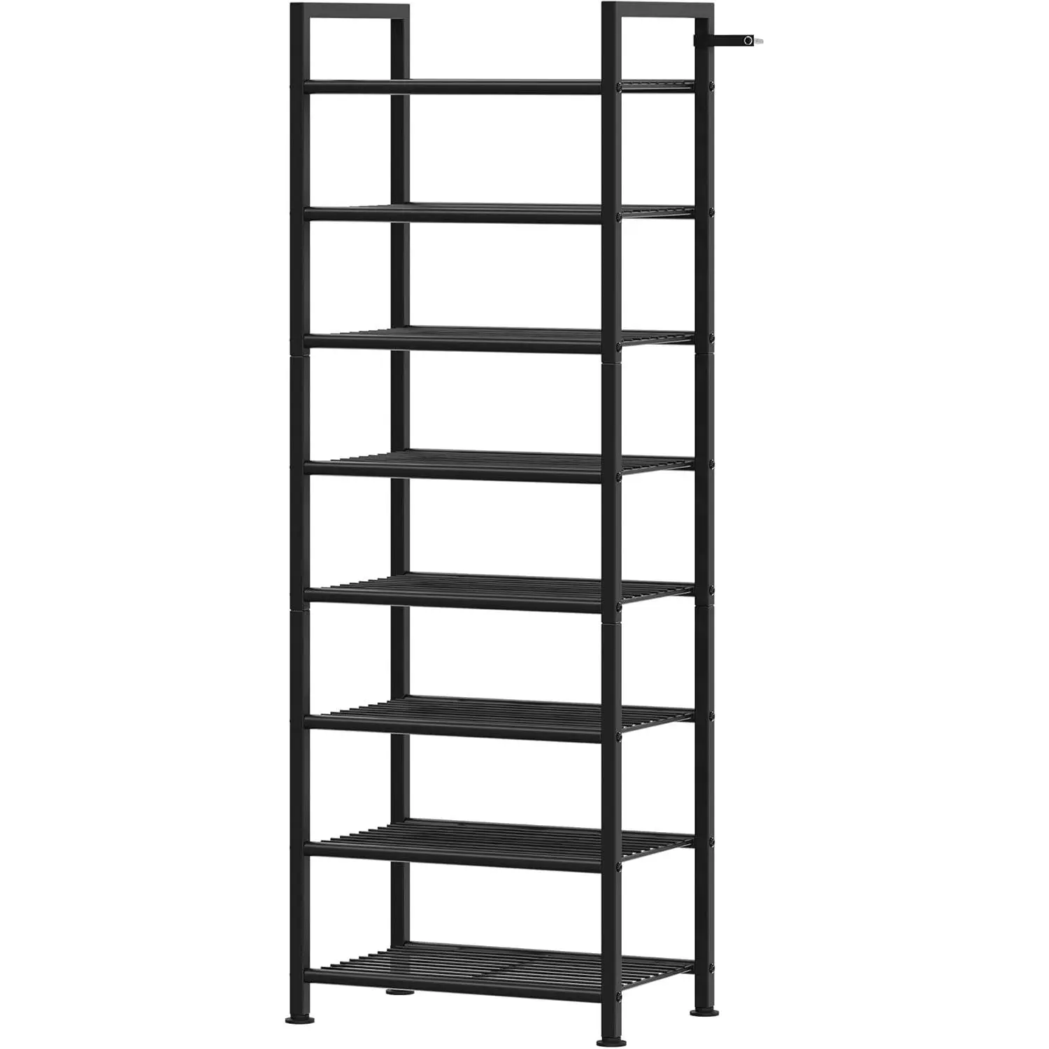 Garvee Expandable 3-Tier Metal Shoe Rack – Adjustable Storage Organizer with 4 Side Hooks, Sturdy Shelving Holds 26-30 Pairs of Sneakers, Boots, Heels & Daily Shoes – Space-Saving Shoe Shelf for Entryway, Closet, Bedroom, Hallway or Apartment