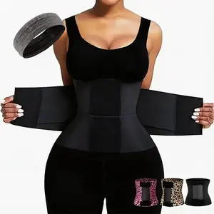 Belt Waist Cincher Ab Belt Tummy Control Body Shaper with Triple Wrap Women's Comfortable Leopard & Plain Fabrics Nylon Adjustable Multicolor Lady Festival Womenswear Fits Sexy Waist Trainer Springtok