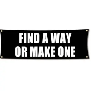 Workout Motivation Gym Banner 71x24" – Not Every Day Is a Good Day Show Up Anyway – Garage Wall Decor Flag