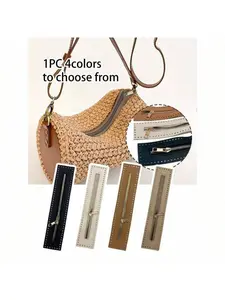 Double-Sided PU Leather Zipper Set, 27cm Long with Needle Eyelets, Durable Luggage Hardware, Handbag & Wallet Reinforcement