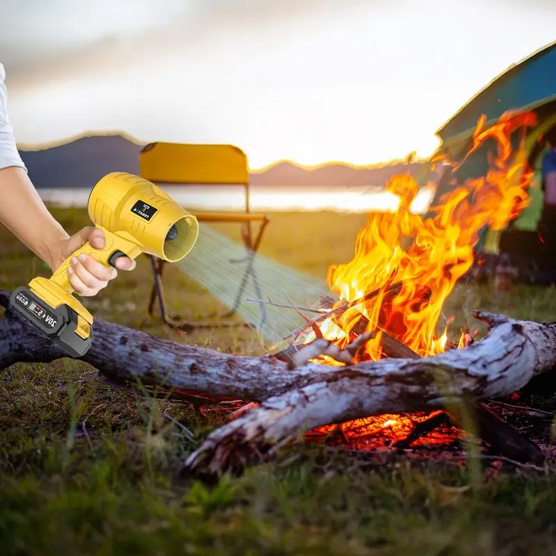Leaf Blower, Electric Cordless Air Blower with 2 Batteries and Charger - Yellow