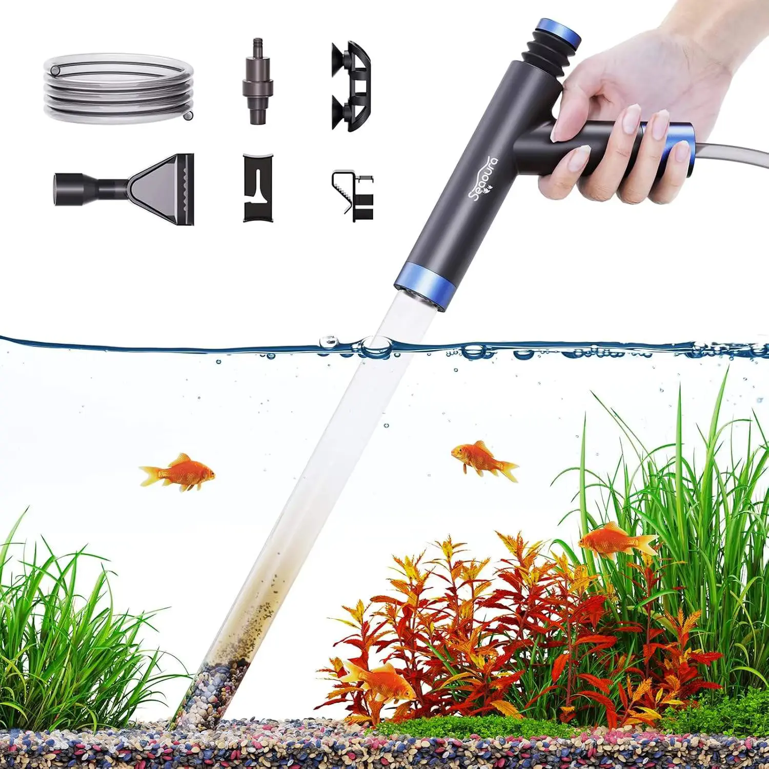 MTS Aquatics - Premium Aquarium Gravel Cleaner for Fish Tank