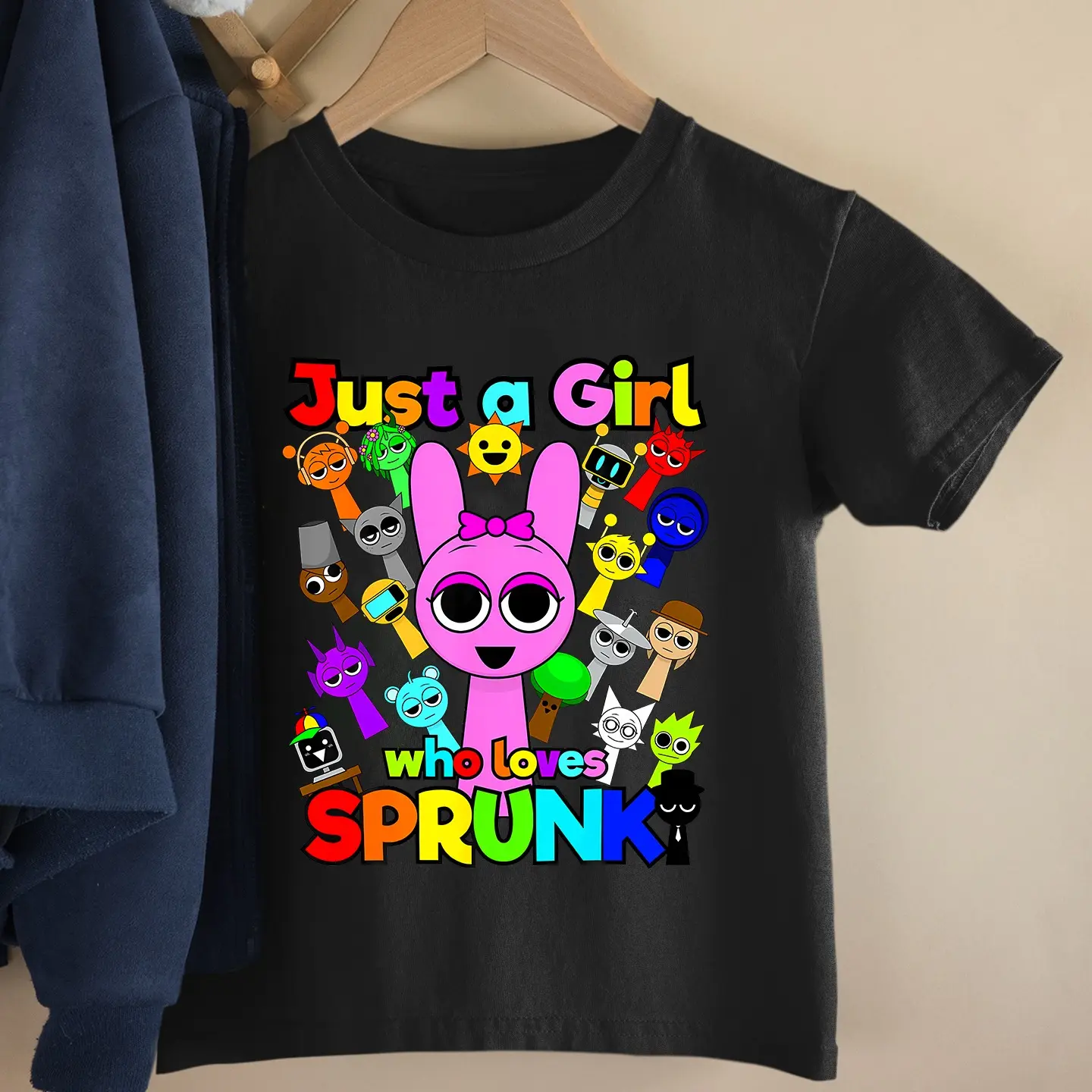 Just A Girl Who Loves Sprunki For Birthday shirt, For Boys And Girls, Birthday Wenda Shirt, Game Shirt, Colorful Cartoon Character Shirt