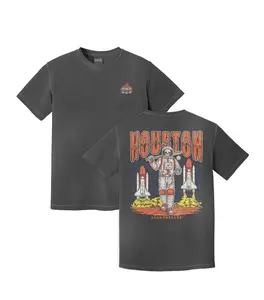 Houston Baseball 3 Skull Premium Baseball Tee  Game Day Fan Style Street Fit, Double-Sided Print Tee