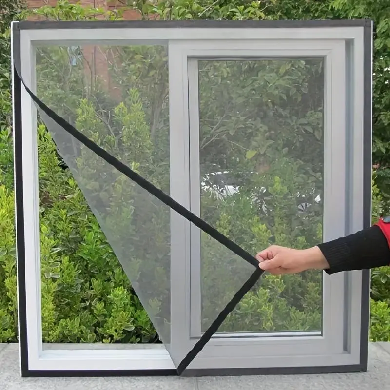 1PC DIY Self-Adhesive Mosquito Screen Kit – Invisible, Cut-to-Fit Insect Mesh for Windows & Doors; Tool-Free Installation with Replacement Corners & A