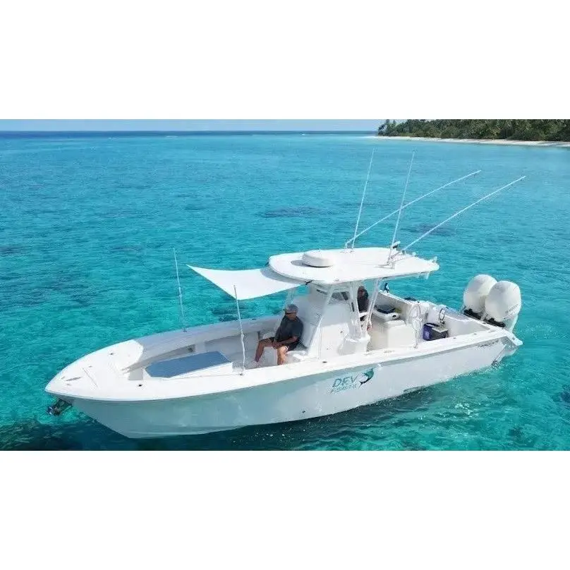 Dev Fishing UBS 100 Bow / Stern / Side Canopy Boat 18-25FT Pole Sun Shade WHITE