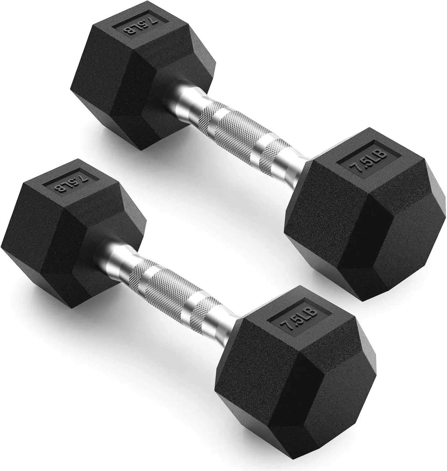 HEX Dumbbell Set 2.5-125lb, Rubber Encased Home Gym Dumbbells, Exercise & Fitness Weights Dumbbells for Women & Men, Hand Weight for Strength Training