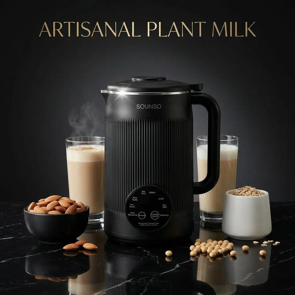 Sounso Artisan 8-in-1 Plant Milk Maker | Transform Raw Nuts into Velvety  Smooth Perfection | 40oz Filter-Free & Self-Cleaning Technology |  Craft Fresh Almond, Oat & Cashew Milk Daily | Dairy-Free Luxury  for Modern Living