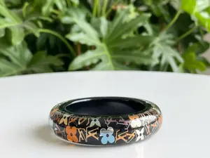 Pre-owned Louis Vuitton Resin and Crystal Wide Bangle