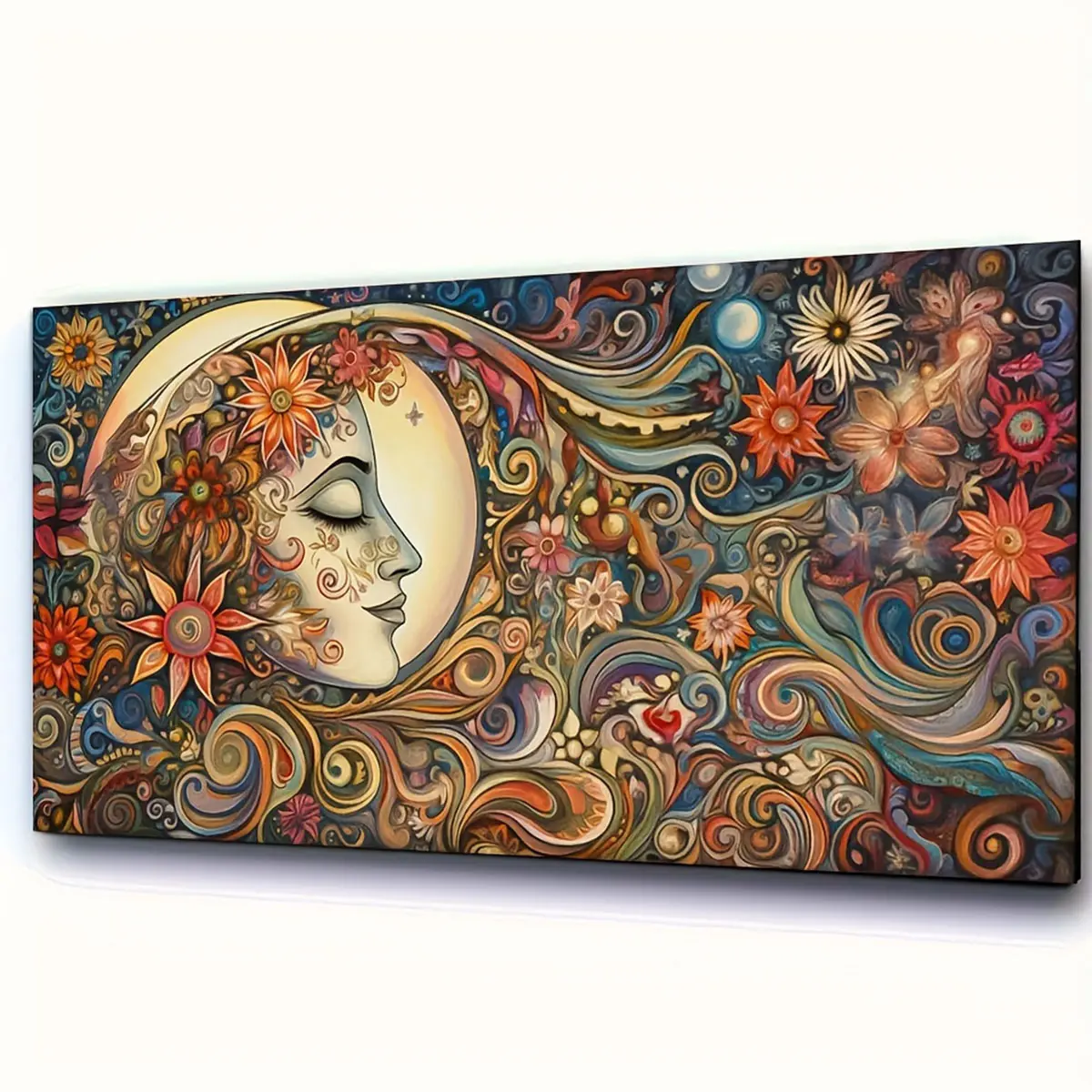 Women's 1pc 80x40cm 5D DIY Diamond Art Hobbies Kit - Colorful Abstract Flower Rhinestone Full Mosaic Craft, Wall Art Painting, Handmade Gifts for Adults, Office Decoration