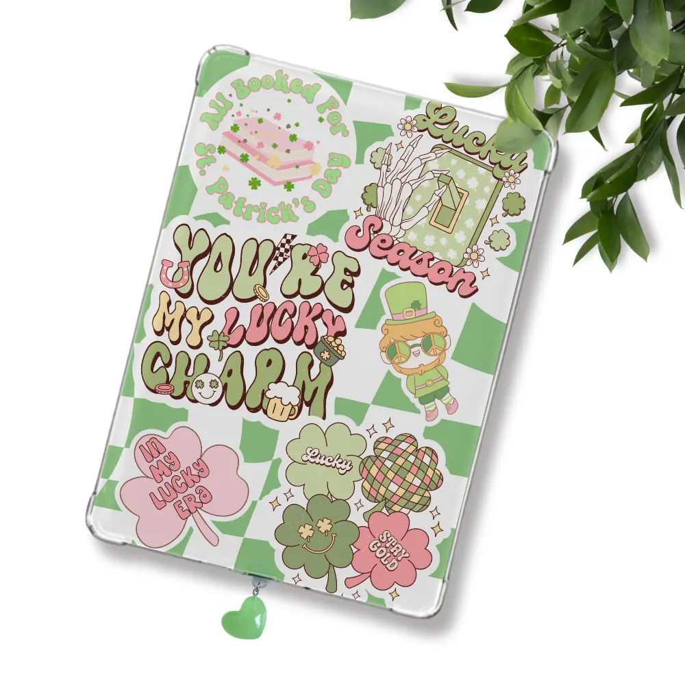 Shimmering Sticker Look Insert for Clear Phone/Tablet Cases, Lucky Reader Bookish Electronic Accessory