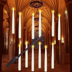 Floating Candle Set with Remote Control Wand, Witch Decor Flameless Hanging Candles, Christmas Decoration for Home Bedroom Party