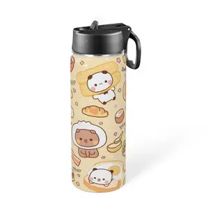 Yier and Bubu 20oz Iced Coffee Tumbler with Lid, Insulated Stainless Steel Reusable Travel Mug, Foldable Straw Tumbler with Handle Lid, Cute Aesthetic Yier and Bubu Drinkware, Cup Holder Friendly for Home Office Travel