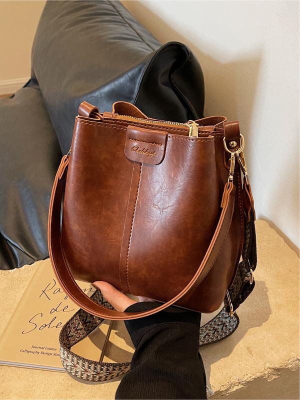 Vintage Large Capacity Bucket Bag, Fashion Casual Shoulder Crossbody Bag for Outdoor Travel Commuting, Stylish Unisex Handbag, Fashionable Crossbody Bag Vintage Large Capacity Bucket Bag, Fashion Casual Shoulder Crossbody Bag for Outdoor Travel Commuting, Stylish Unisex Handbag, Fashionable Crossbody Bag