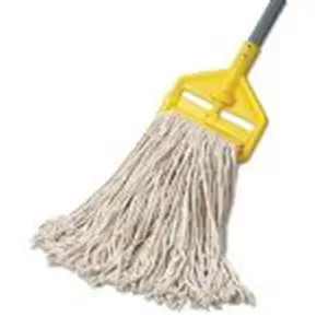 212 MAIN Heavy-Duty Absorbent Washable String Mop Head - Seventh Generation BWK CM02024S Banded Cotton No. 24 White, for Floor Cleaning