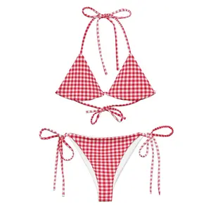 Strawberry Plaid Bikini  Red Gingham Bikini Plaid Bikini  Tartan Pattern  Checkered Bikini  Hot Girl Summer Y2K Coquette