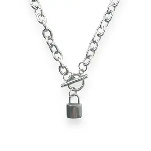 Lock Pendant Necklace for Men Women Streetwear Punk Hip Hop Unisex Style