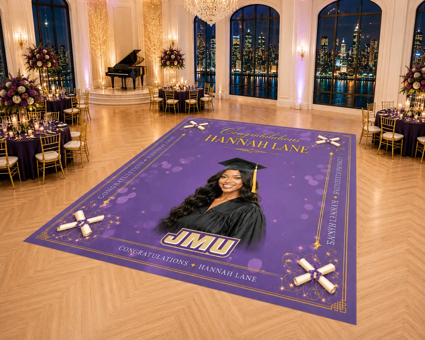 Custom Dance Floor Wrap, Personalized Floor Decal, Wedding Floor Graphic, Graduation Floor Sticker, Dance Floor Decor, Event Floor Wrap