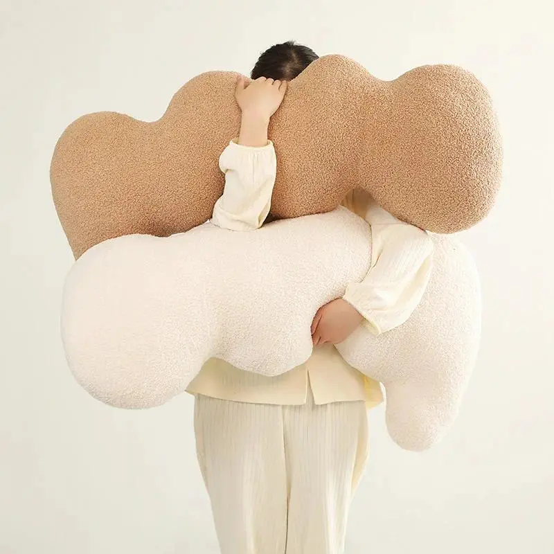 38x35cm Cactus-Shaped Teddy Plush Padded Pillow - Nordic Simple Modern Decor, Long Undulating Leg/Knee Cushion for Pregnant People, DIY Bedroom Decor Specialty Supply, Bed Decor Ideas