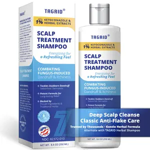 TAGRID Scalp Support Shampoo 1% Ketoconazole Formula with HERBAL EXTRACTS for Dandruff & Itch Relief 8.4oz Classic Anti-Flake Care