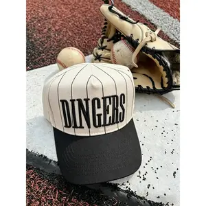 Dingers Stripe Vintage Trucker Hat 3D Embroidered Baseball Mom Cap Unisex Adjustable Snapback Premium Mesh Back Comfortable for Outdoor Sports, Trucker Hats Women
