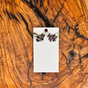 Multicolored Butterfly Polymer Clay Stud Earrings