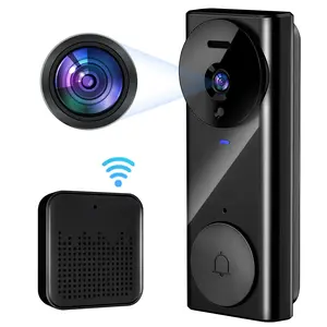 Smart Security Doorbell Camera,Wireless Video Doorbell,2.4G WiFi Smart Security Camera With Speaker,1080P Live View With Audio,AI Human Detection Real Time Alert,Auto IR Night Vision,2-Way Audio,Cloud Storage,Rechargeable,Home Security System