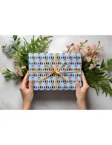 Hot Rabbi Wrapping Paper | Trending TV Show Gift Wrap | Nobody Wants This | Hanukkah Wrapping | Custom Hand Drawn Holiday Gift Wrap