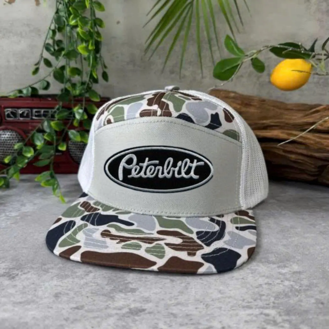 Peterbilt Embroidered  Hat, Unisex Adjustable Snapback Trucker Hat – Summer Beach & Sports Cap with Mesh Back