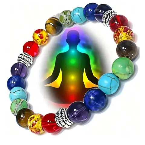 7 Chakra Healing Crystal Bracelet, Natural Stone Energy Jewelry, Anxiety Relief Spiritual Accessory, Yoga Meditation Tool, Reiki Wellness Gift, Stacked Design Bracelets, Bracelets Stacking