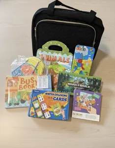 Ultimate 8-in-1 Kids Travel Activity Kit - Screen-Free Toddler Airplane & Road Trip Essentials - Quiet Play Sensory Bag