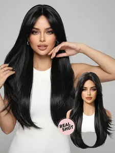 26inch Long Curly Wig with Bangs, Natural, Ideal for Daily Use, Role Play, Parties, Suitable for Women and Girls