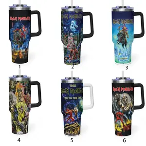 Iron Maiden Tumbler – 40oz tumbler with handle Insulated Stainless Steel Travel Mug, Heavy Metal Fan Gift