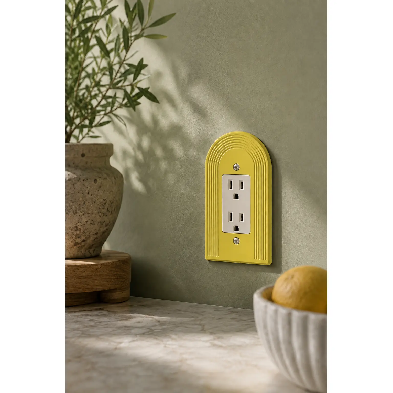 Portico Outlet Cover — Single Round Receptacle
