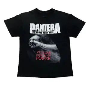Y2k PANTERA VULGAR Black Band T-Shirt, Classic Top Tee